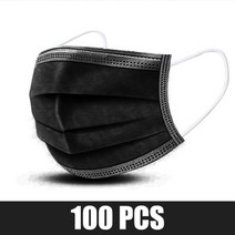 10/20/50/100/200pcs 일회용 입 얼굴 마스크 3 레이어 Meltblown 필터 안전 통기성 입, 14 100pcs Black, 100pcs Black