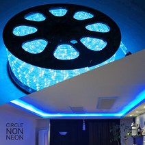 aree LED 원형 논네온50m 줄네온 로프라이트 간접 조명, LED원형논네온50M_파랑