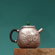 연꽃무늬 찻주전자 은다관 수제 앤틱 은탕관 다도 다기 도구 테이블팟, 단일사이즈, 은다관 134g