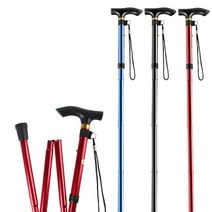 안테나 지팡이 보조 티타늄 시각장애인 경량 접이식 맹인, 04.알루미늄합금텔레스코픽목발파란색두부분