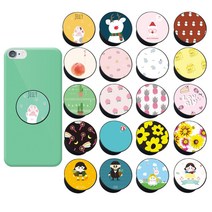 모노 3단 귀염뿜뿜 시리즈 스마트톡 거치대, 화이트, 19바나나우유패턴