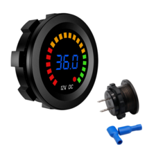 뱡수 원형 볼트메타 전압 게이지 12V 24V 레벨형 볼트미터