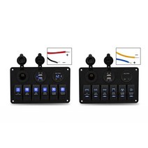 캠핑카 카라반 rv 용품 부품 자동차 suv 해양 토글 스위치 1pc 6 gang 패널 2usb 12v 트럭 캠퍼, 협력사