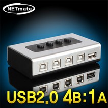 넷메이트 NM-US14 USB2.0 4B:1A 수동선택기(벽걸이형)