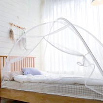 알뜨리 원터치 모기장 텐트 침대 캐노피 모기장, 화이트