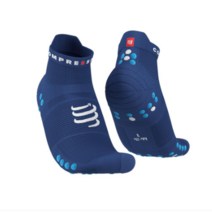 컴프레스포트 러닝 로우컷 양말 PRO RACING SOCKS V4.0 RUN LOW, T4, Sodalte/Fluo Blue