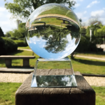 유리 구슬 소품 촬영 장식품 선물 집들이 투명 수정 크리스탈볼 인테리어, 12센티 투명볼+크리스탈베이스