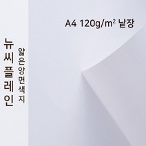 뉴씨플레인 종이문화 얇은 양면색지 120g A4 낱장 1매 No.50 흰색, 1장