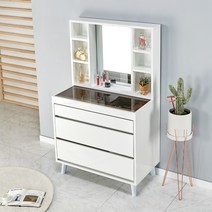 [에타홈] 메리다 화장대수납장 입식 안방 서랍 화장대 4colors, 우드화이트