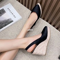 웨지 단화녀 통굽 스틸레토 샌들 가을 가보시 편안하고 모던