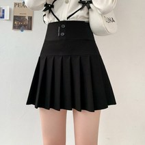 레터 프린트 플리츠 스커트 Y2K 하라주쿠 버튼 탄성 하이 웨이스트 A 라인 미니 스커트 한국 패션 스쿨 카와이 여성