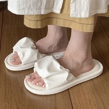 리빙공감 주름 레더 실내화 거실화, 화이트, 1개