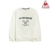 르꼬끄 남녀공용 데일리룩 세미오버핏 맨투맨 QM323TFS82_WHT