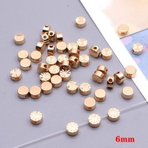 스틸비즈재료 은볼 여자팔찌 6mm 오각형 하트 크로스 나비 모양 비즈 메탈 구리 골드 컬러 루즈 쥬얼리 만들기 DIY 팔찌 구멍 1.7mm, [30] A00912 -10pcs
