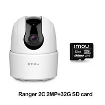dahua imou ranger 2c 4mp home wifi 360 카메라 인간 감지 night vision 아기 보안 감시 무선 ip 카메라, 2mp 추가 32g sd, 협력사, EU 플러그