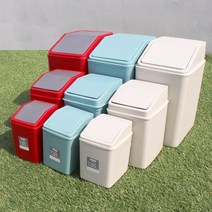 코멕스 클린 푸쉬 휴지통 1.38L 베이지민트레드, 베이지