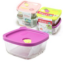 락앤락 오븐글라스 햇쌀밥용기410ml2P 쿡밥 햇반냉동밥, 원색2p