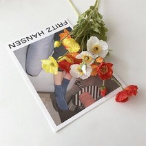 바보사랑 조화양귀비 실크플라워 인테리어소품.브리즈나인, 베이비핑크