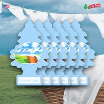 [LITTLE TREES]리틀트리 방향제 차량용방향제 썸머린넨향 6P, 단품