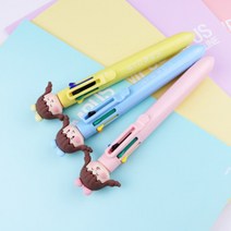 근이몰 멀티펜 그립감 좋은 다색 볼펜 문구 필기구 학용품 (0.5mm), 6색병아리