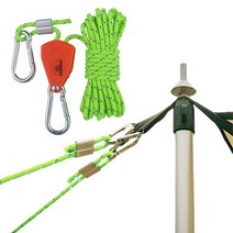 타프 폴대 텐트 슬라이드 사이드 홀리데이 메인 캠토리 슬라이딩 헥사 수리반사 캠핑 로프 야외 반사 유틸리티 로프 캠핑, 5-초록