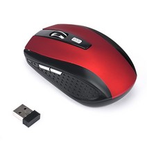 USB 수신기가있는 2.4GHz 무선 마우스 게임 PC 용 프로 게이머 Windows 데스크탑 컴퓨터 Win 7/2000/XP/Vista, red