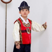[럭셔리한복] 448.예왕자빨강(남) _ 아동한복 남아한복 돌한복 유아 아이한복 양단재질 저고리 전통스타일