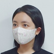 [예원콜렉션] 1+1 항균력 99.9% 빨아쓰는 면 마스크 귀안아픈 천마스크 항균마스크 나비 꽃 새 프린팅마스크 꽃패턴2