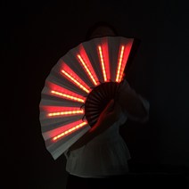 목 선풍기 넥밴드 캠핑 목에거는 에어컨 무선 휴대용 1pc led 빛나는 접는 팬 13inch 파티 다채로운 팬 웨딩 핸드 팬 나이트 클럽 댄스 글로우 인 다크 이브닝 액세서리, 빨간색