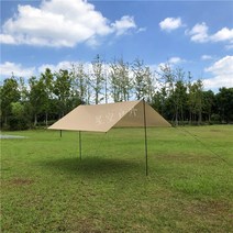 캠핑 차박 차량용타프 돔 대형 삼각 차양 차광막 경량 백패킹 타프 그늘막 옥상 윈드스크린, 카키로드 없음