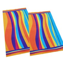 특대형 물놀이비치타월 여행비치타올 커플용 빅사이즈타올, 오렌지웨이브, 2개