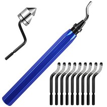 10pcs 로터리 디버 강철 블레이드 및 1pcs 카운터 싱크 핸드 리머 버 제거제 손 도구 금속 목재 플라스틱 알루미늄 구리 강철 절단 버용 금속 디버링 도구가 있는 디버링