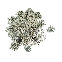 50 조각 18x17mm 골동품 실버 요가 연꽃 매력 펜던트 DIY 목걸이