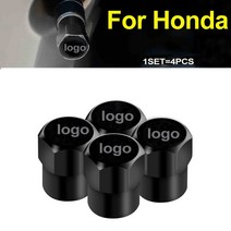 메탈 블랙 자동차 휠 림 밸브 스템 캡 4 개 CRV 시빅 어코드 시티 핏 파일럿 크로스로드 스타일링용 타이어 액세서리, [01] for HONDA