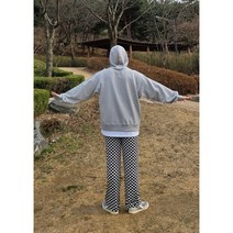 찰랑찰랑 체크무늬 와이드 냉장고바지 (남녀공용)