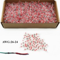 전장부품 AWG22-18 100/300 PCS 열 수축 납땜 슬리브 절연 방수 전기 버트 스플라이스 와이어 커넥터 터미, 01 빨간_06 2000PCS