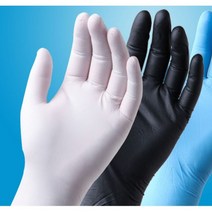 JINGHENG 블루색 pvc화이트색 블랙색 일회용 장갑 라지 길이추가타입 상업용 내마모성, T02-M, C01-라텍스(100개/박스두께)-I73, 대(L)