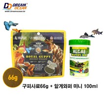 구피사료66g + 알게와퍼미니100ml 세트 구피먹이 안시밥 코리도라스사료 바닥물고기 코리 비파, 1세트