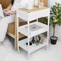 이동식 트롤리 주방 거실 침대옆 3단 무빙 다용도 수납 선반 트레이 바퀴