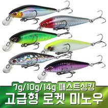 미노우 로켓 펜슬 페스트싱킹(고급형) 농어 삼치 파핑 루어낚시 알리낚시, 10g, 5 Silver