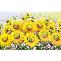 [ 진품 ] 그린 진품 할인판매 해바라기그림 부자되는 생기 액자 꽃 유화그림 풍수에 좋은 그림 현관 거실 침실 사업장 그림 연화랑