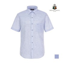 브루노바피 린넨 코튼 체크 반팔 셔츠 MACTSVM3171
