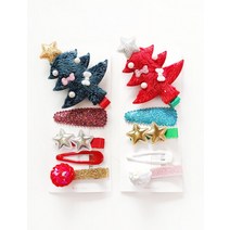 해피 크리스마스 스타 헤어핀 세트