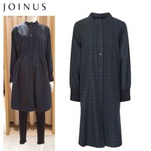 조이너스 체크무늬 배색 롱 블라우스-JW19RB2503175A
