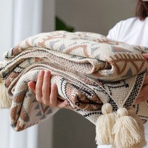 담요/블랭킷/보헤미안 에스닉 테슬 블랭킷/가을 차박/캠핑용품/쇼파/러그/인테리어/글랭핑/캠핑러그