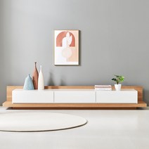 발렌 확장형 티비다이 TV 선반 장식장 낮은 거실장, 올화이트