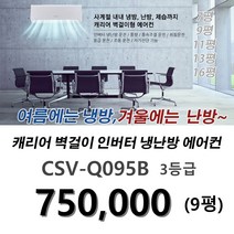 (Carrier)캐리어 벽걸이 냉난방 인버터에어컨 9평 / 대전 세종 계룡 공주 옥천 논산 김천 설치전문점 / 기본설치비 별도 /CSV-Q095B, 캐리어7평/CSV-Q075B 3등급, CSV-Q075B