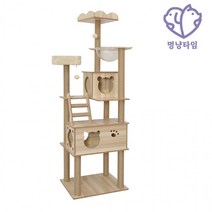 멍냥타임 우드 6단 캣타워 고양이용품 고양이캣타워 이동식 냥이용품 장난감 애묘용품, 단품