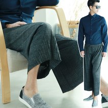 top 와이드 주름 통바지