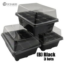비닐하우스자재 MUCIAKIE3 LOTS 홀 보육 냄비 파종 식물 성장 상자 케이스 트레이 꽃 다육 삽입 번식 플레이트, [03] BlackAB701C